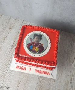 1 Yaş Fotoğraf Baskılı Pasta