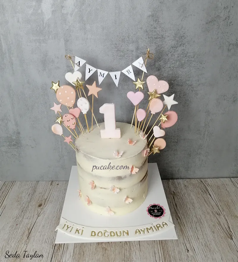 Balonlu Naked Cake