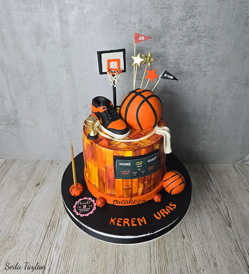 Basketbol Temalı Butik Pasta - Görsel 2