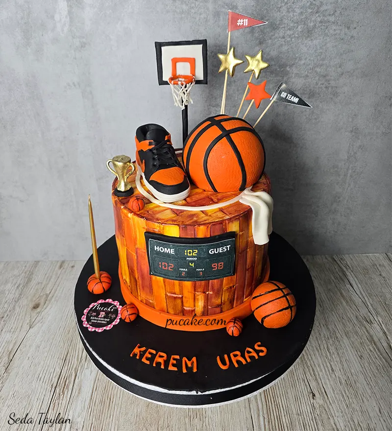 Basketbol Temalı Butik Pasta - Görsel 3