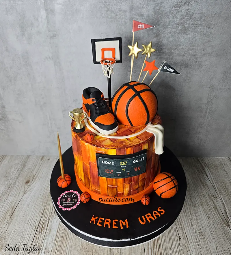 Basketbol Temalı Butik Pasta - Görsel 4