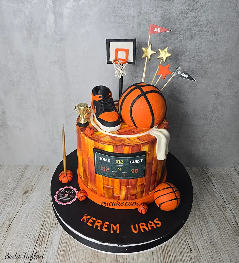 Basketbol Temalı Butik Pasta