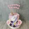 Unicorn Çiçekli Pasta