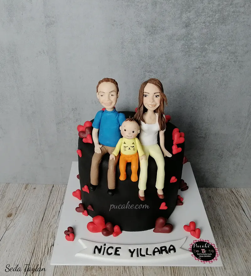 Canım Ailem Tasarım Pasta - Görsel 2