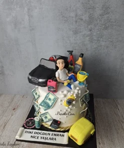 Oto Bakım ve Detailing Temalı Pasta