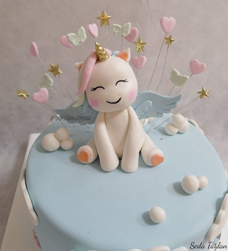 Melek Unicorn 1 Yaş Pasta Ankara (Unicorn Pasta Modelleri) Pucake