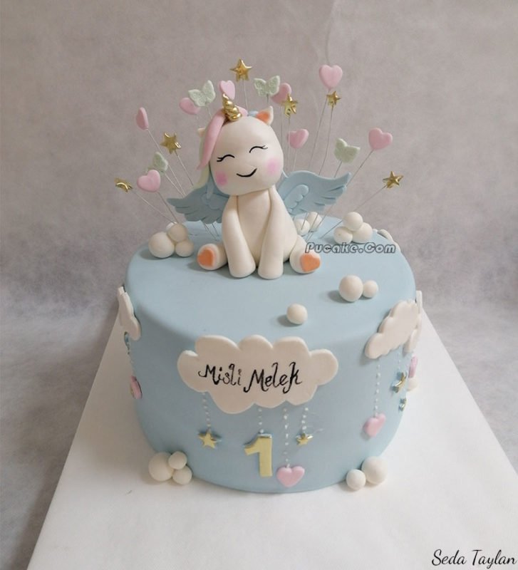 Melek Unicorn 1 Yaş Pasta Ankara (Unicorn Pasta Modelleri) Pucake