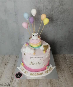 Unicorn Uçan Balon Pasta