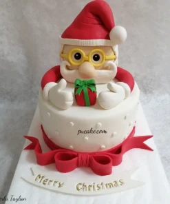 Yeni Yıl Noel Baba Tasarım Pasta